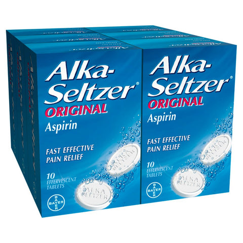 Alka-Seltzer Original Aspirin 324mg Pain Relief & Symptomatic Relief of Cold & Flu 10 Soluble Tablet (Pack of 6)