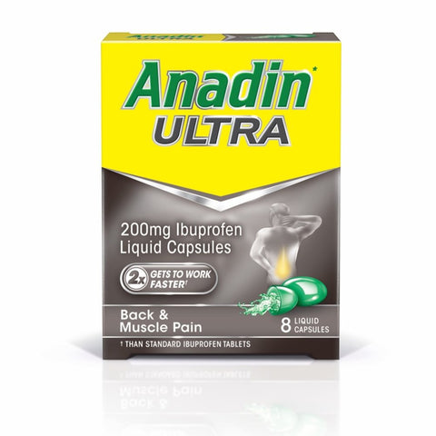 Anadin Ultra Ibuprofen Pain Relief Liquid Capsules 16g (Pack of 12)