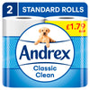Andrex Classic Clean Toilet Tissue, 2 Rolls 500g (Pack of 12)