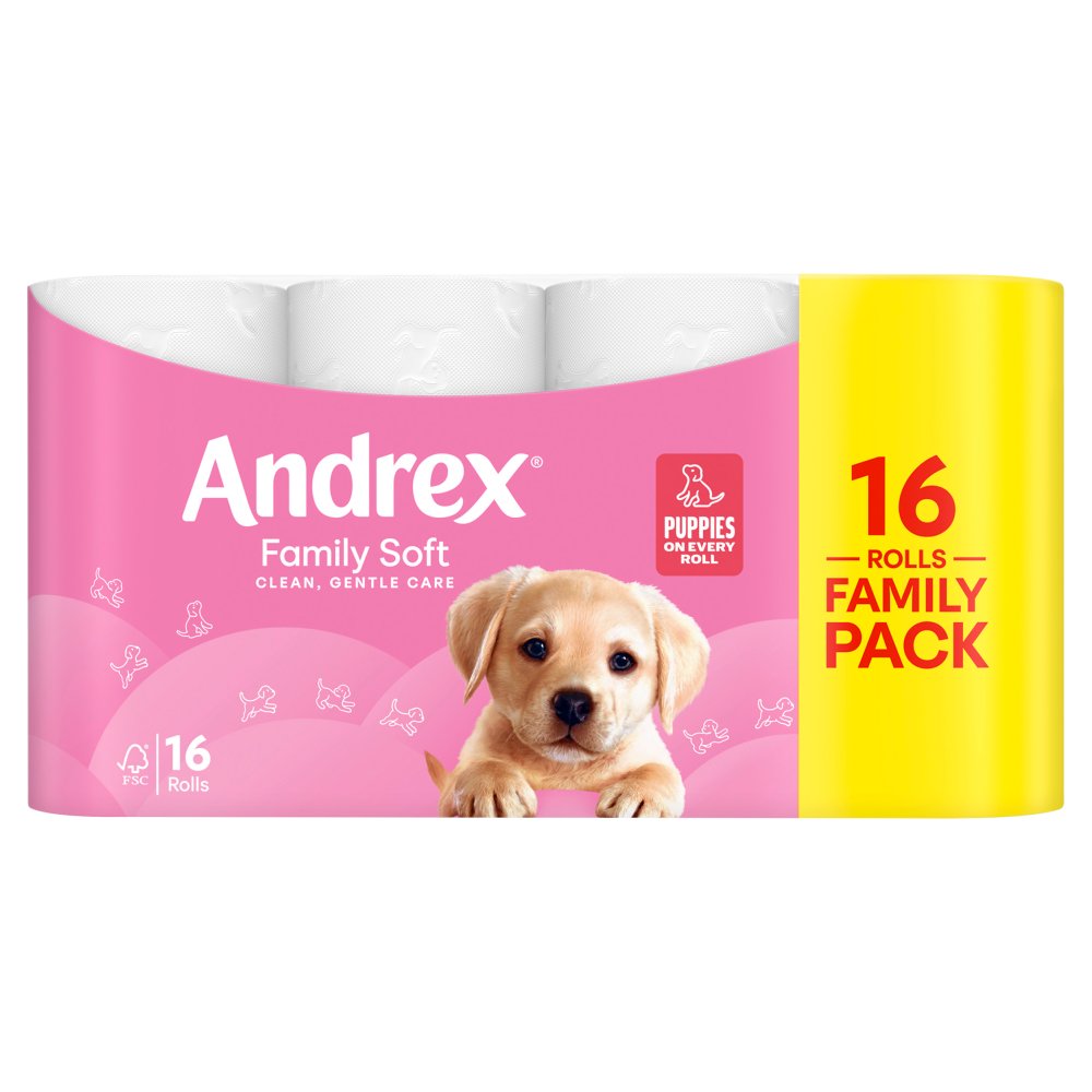 Andrex Family Soft Toilet Tissue 16 Rolls (Pack of 1)