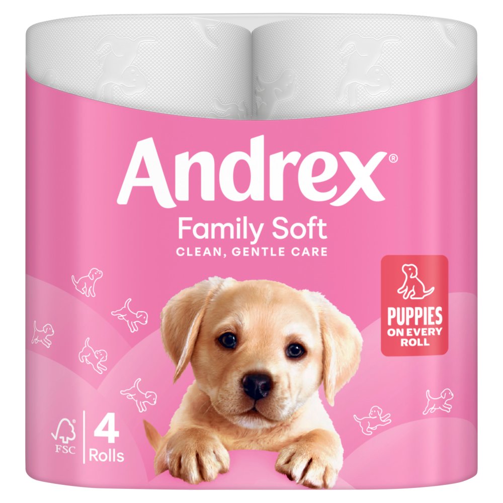 Andrex Family Soft Toilet Tissue 4 Rolls (Pack of 6)