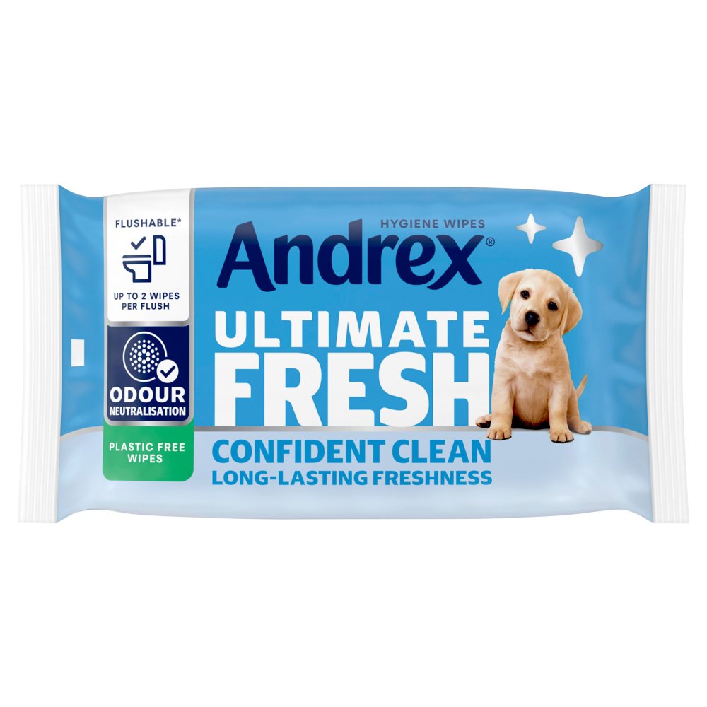 Andrex Classic Clean Flushable Toilet Wipes Single Pack 72g (Pack of 4)