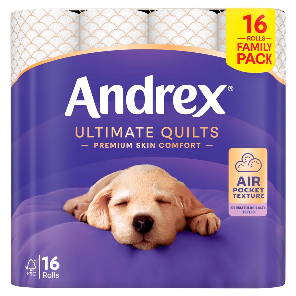 Andrex Ultimate Quilts Toilet Tissue Standard 16 Rolls (Pack of 1)
