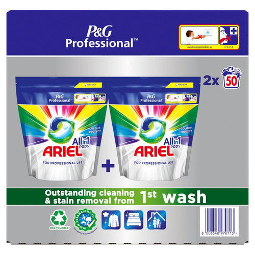 Ariel Professional All-in-1 Pods Washing Detergent Capsules Colour 100 Washes (Pack of 1)