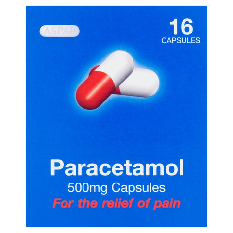 Aspar Paracetamol 500mg Capsules 16 Capsules (Pack of 12)