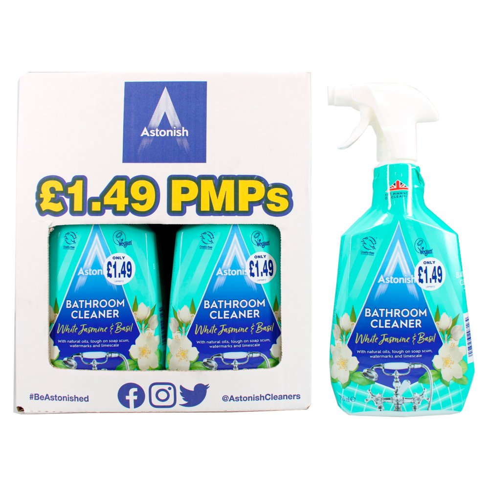 Astonish Bathroom Cleaner White Jasmine & Basil 750ml (Pack of 6)