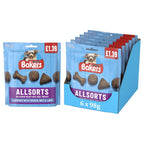 Bakers Allsorts Delicious Bite Size Treats Flavoured with Chicken, Beef & Lamb 98g (Pack of 6)