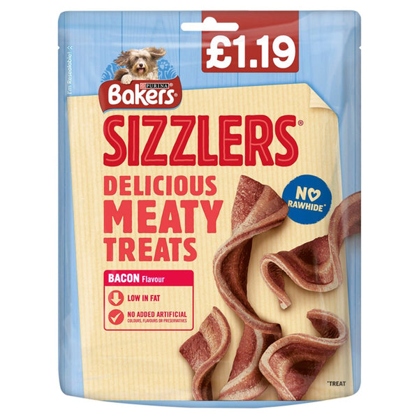 BAKERS Dog Treats Bacon Sizzlers 90g (Pack of 6)