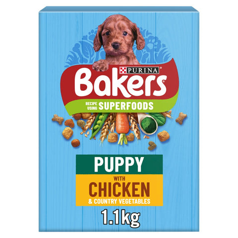 BAKERS Puppy Chicken with Vegetables Dry Dog Food 1.1kg (Pack of 1)