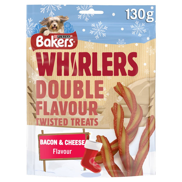 BAKERS Dog Treat Bacon and Cheese Whirlers 130g (Pack of 6)