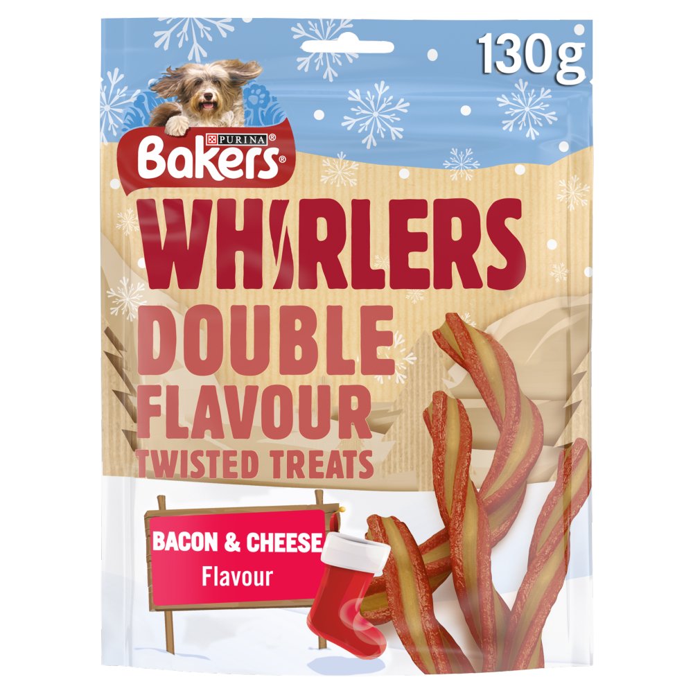 BAKERS Dog Treat Bacon and Cheese Whirlers 130g (Pack of 6)