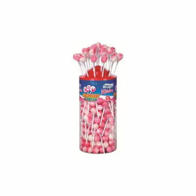 Vidal Lotta Lollies Strawberry & Cream Lollipops 1kg (Pack of 1)