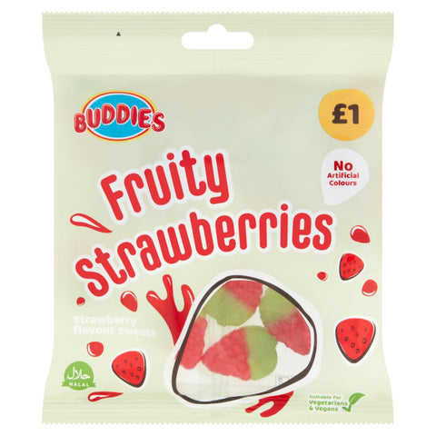 BUDDIES Fruity Strawberries 160g (Pack of 40)