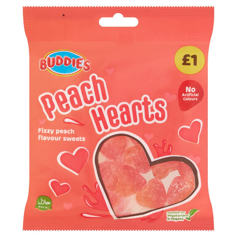 BUDDIES Peach Hearts 160g (Pack of 10)