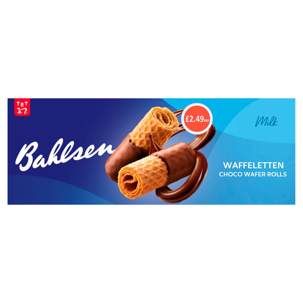 Bahlsen Milk Waffeletten Choco Wafer Rolls 100g (Pack of 12)