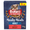 Bakers Meaty Meals Adult Tender Chunks with Tasty Beef 1kg (Pack of 5)