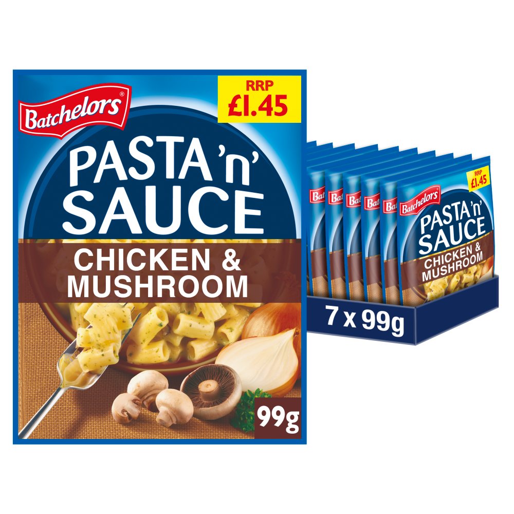 Batchelors Pasta 'n' Sauce Chicken & Mushroom Flavour Pasta Sachet 99g (Pack of 7)