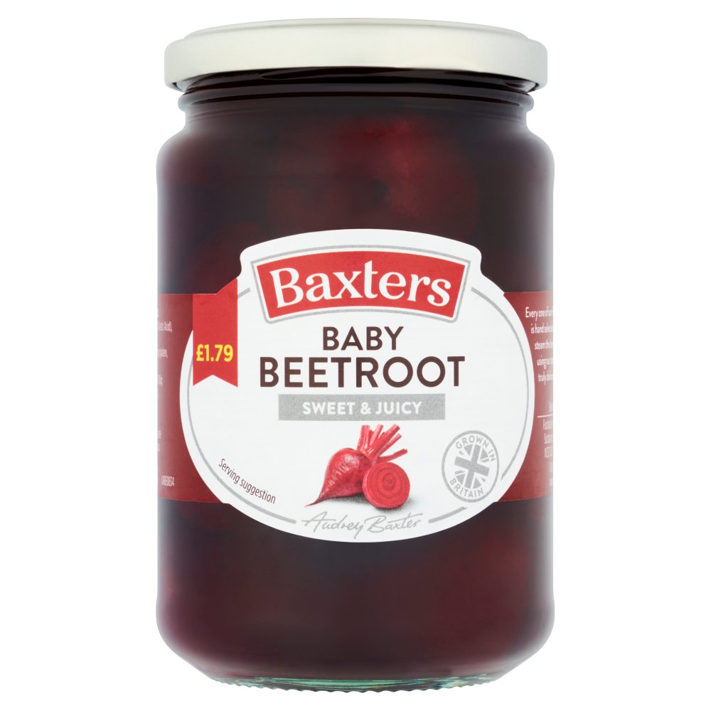 Baxters Baby Beetroot Pickled in Sweet Malt Vinegar 340g (Pack of 6)