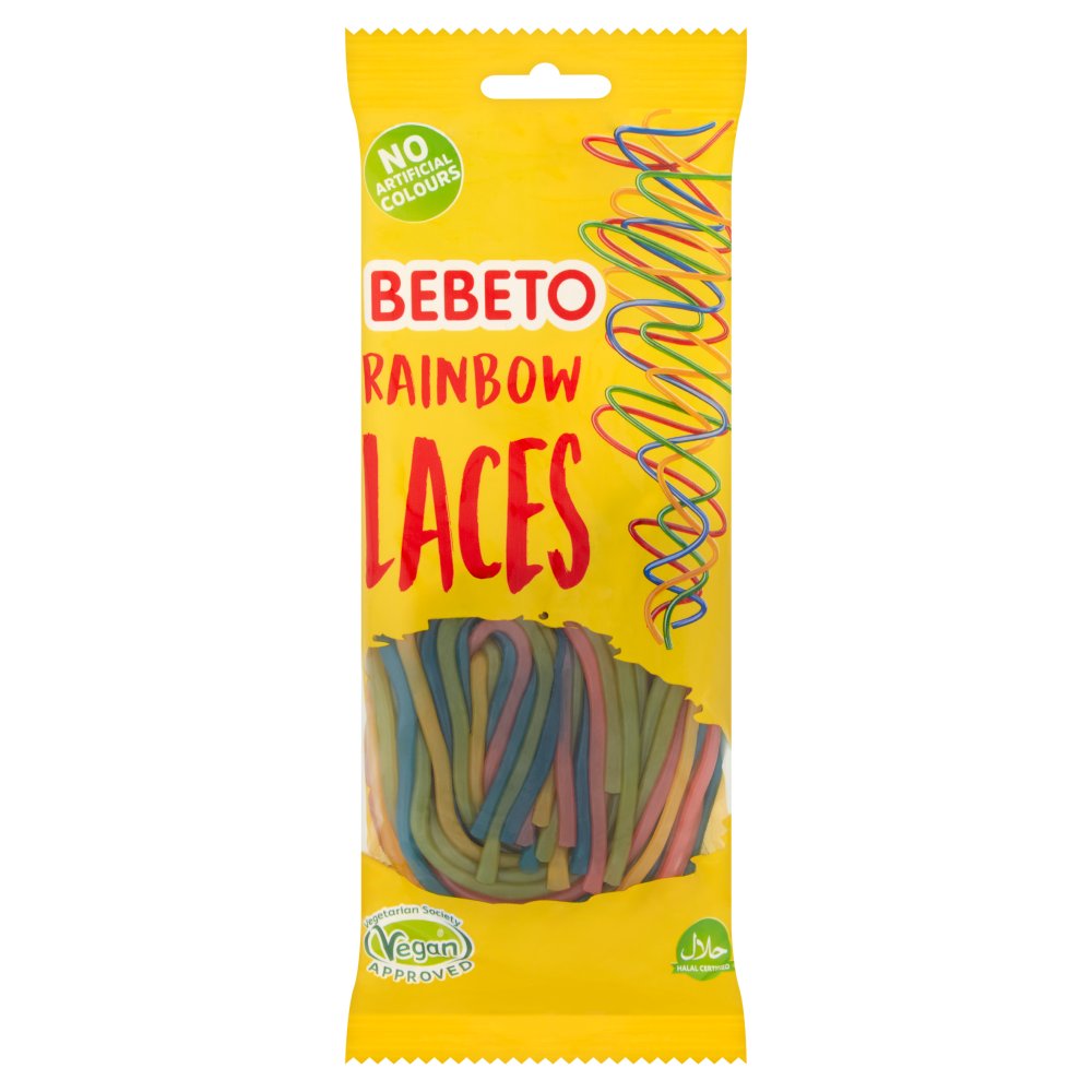 Bebeto Rainbow Laces 140g (Pack of 12)