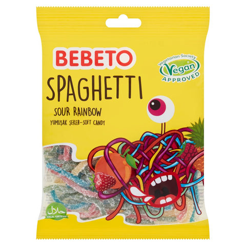 Bebeto Spaghetti Sour Rainbow Soft Candy 70g (Pack of 20)