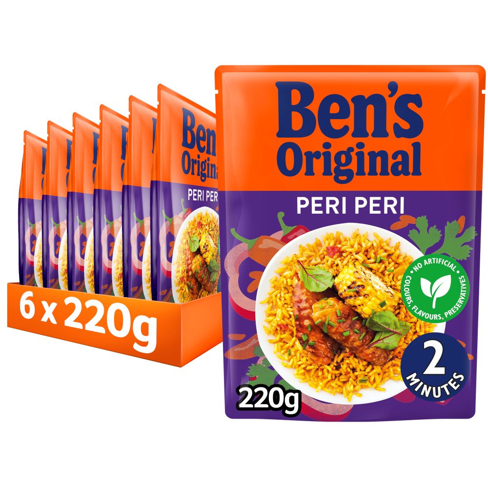Bens Original Peri Peri Microwave Rice 220g (Pack of 6)
