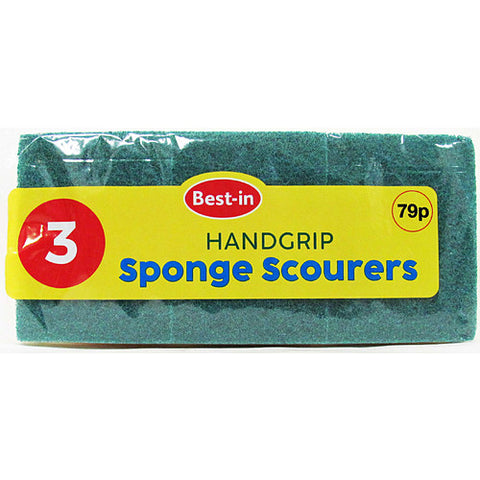 Bestin Hand Grip Sponge Scourers 3pk (Pack of 10)