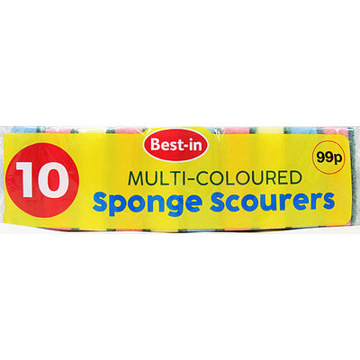 Bestin Multicolour Sponge Scourer 10pk (Pack of 10)