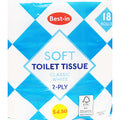 Bestin Soft Toilet Tissue White 18  Rolls (Pack of 2)