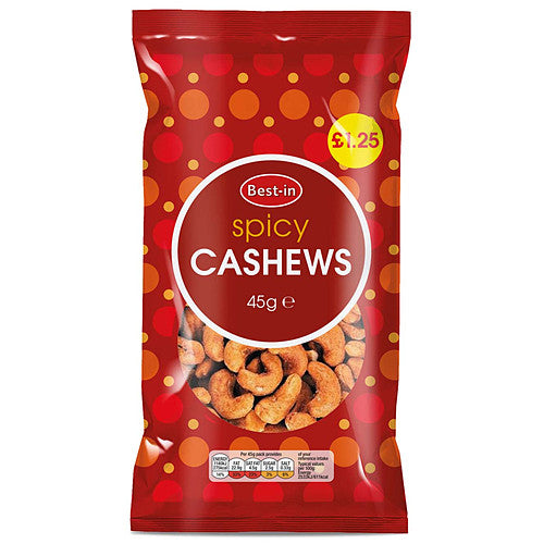 Bestin Spicy Cashews 45g (Pack of 12)
