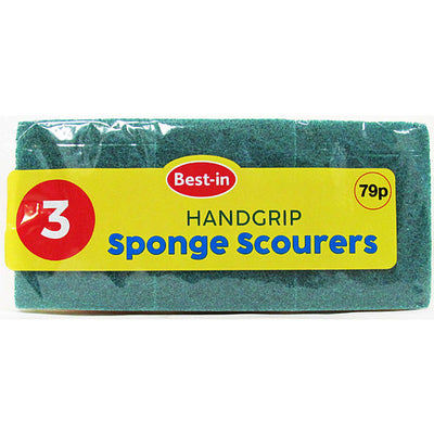 Bestin Hand Grip Sponge Scourers 3pk (Pack of 10)
