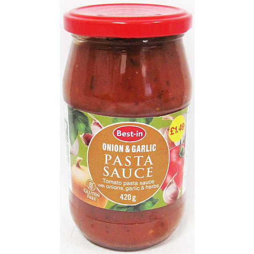 Bestin Pasta Sauce Onion & Garlic 420g (Pack of 6)