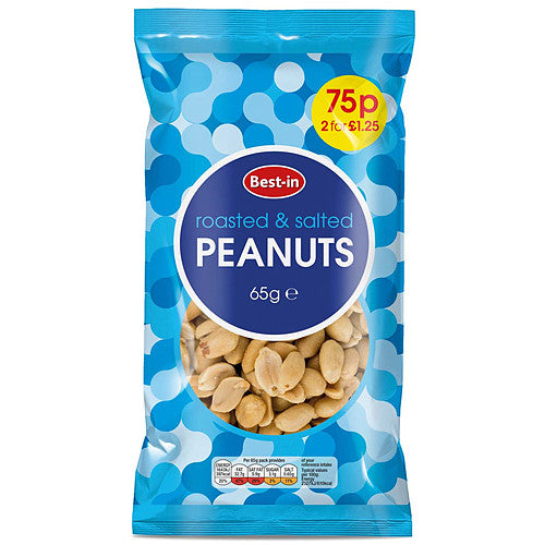 Bestin Salted Peanuts 65g (Pack of 12)