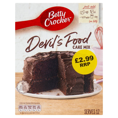 Betty Crocker Devil's Food Cake Mix 425g (Pack of 4)