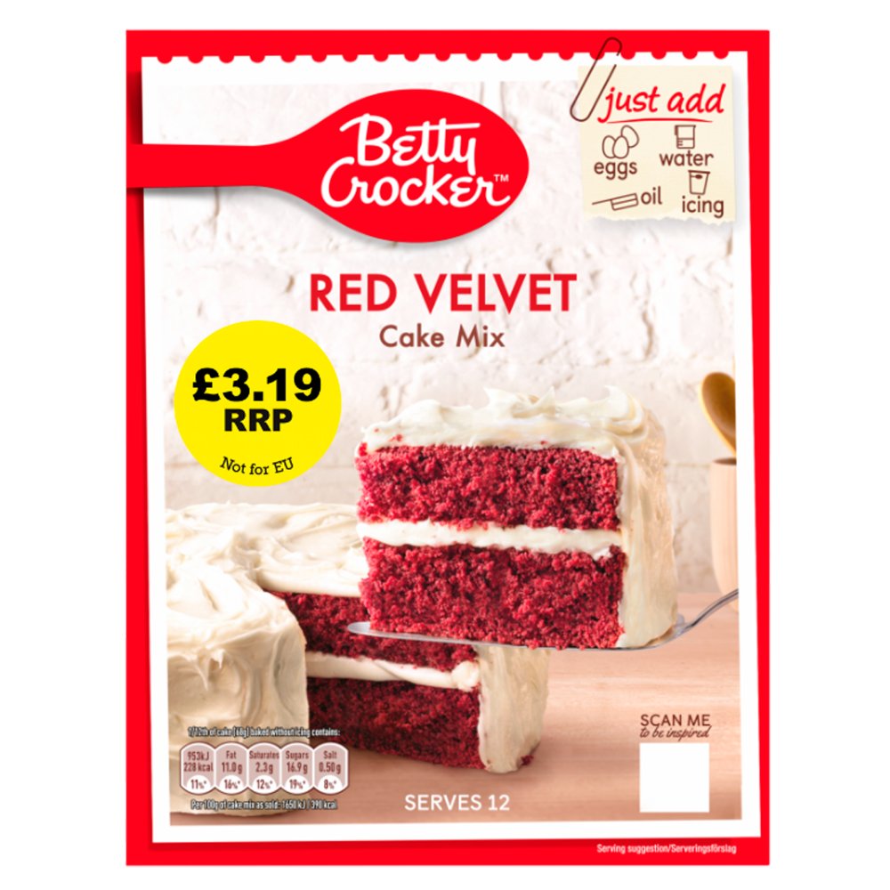 Betty Crocker Red Velvet Cake Mix 425g (Pack of 4)