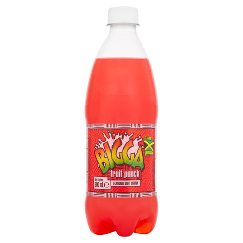 Bigga Fruit Punch Flavour Soft Drink 600ml (Pack of 12)