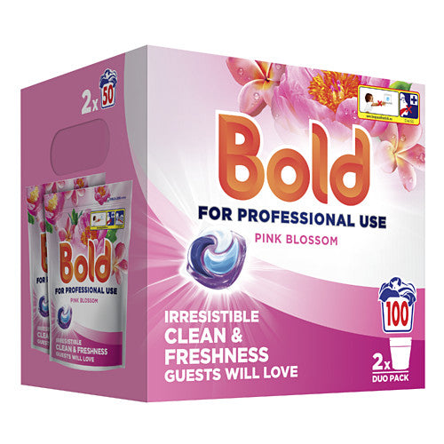 Bold Professional All-in-1 Detergent Pods Pink Blossom, 100 Washes