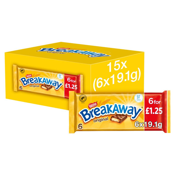 Breakaway Milk Chocolate 6 Biscuit Bar Multipack 114.6g (Pack of 14)