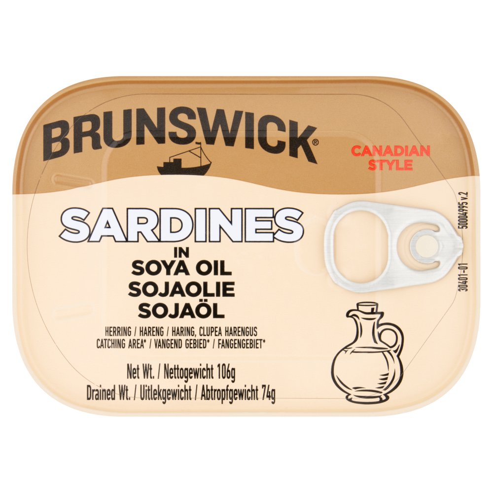 Brunswick Canadian Style Sardines in Soya Oil 106g (Pack of 12)