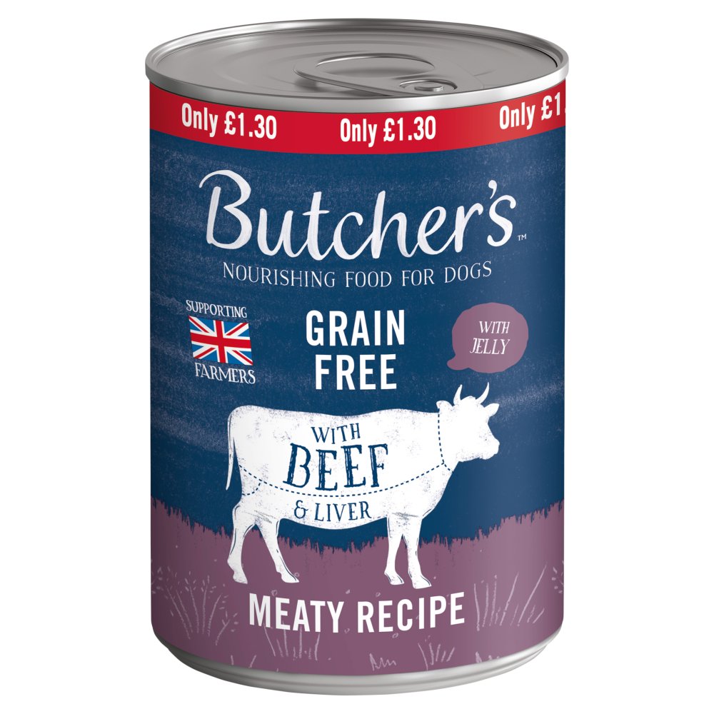 Butcher's Beef & Liver Dog Food Tin 400g (Pack of 12)