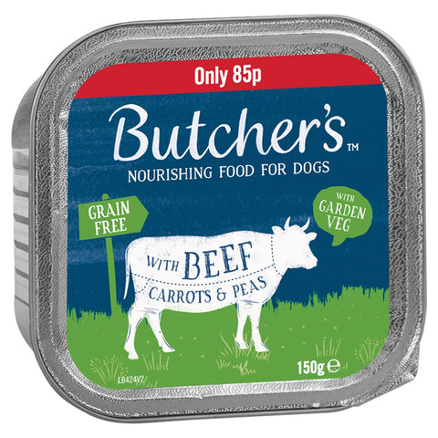 Butcher's Beef & Veg Dog Food Tray 150g (Pack of 11)