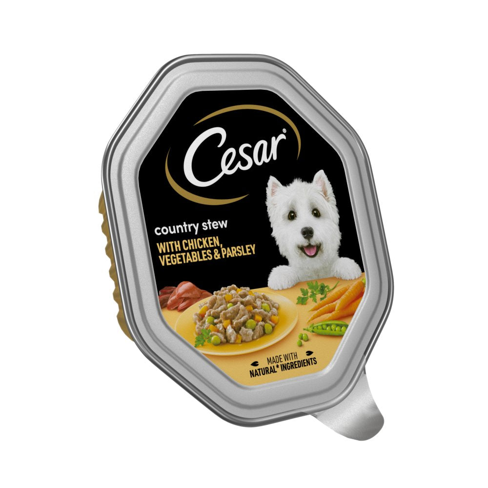 Cesar Country Stew Adult Wet Dog Food Tray Chicken & Veg in Gravy 150g (Pack of 14)