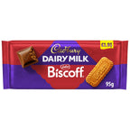 Cadbury Dairy Milk Biscoff Biscuit Chocolate Bar 95g (Pack of 21)