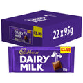 Cadbury Dairy Milk Chocolate Bar 95g (Pack of 22)