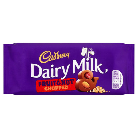 Cadbury Dairy Milk Fruit and Nut Chopped Chocolate Bar 95g (Pack of 22)