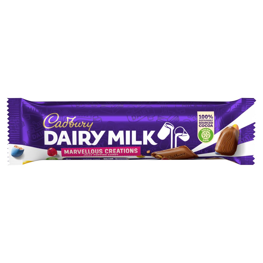Cadbury Dairy Milk Marvellous Creations Jelly Popping Candy Shells 47g (Pack of 24)