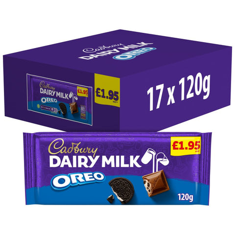 Cadbury Dairy Milk Oreo Chocolate Bar 120g (Pack of 17)