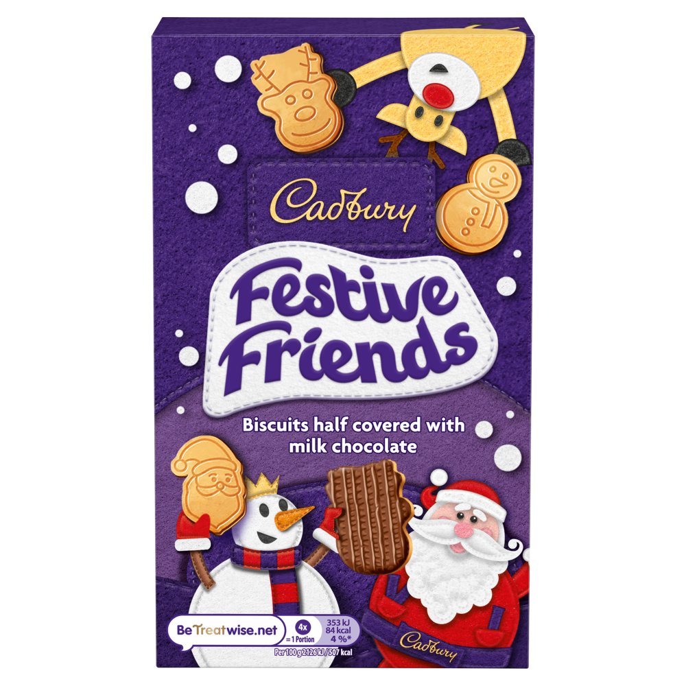 Cadbury Festive Friends Chocolate Biscuits 150g (Pack of 12)