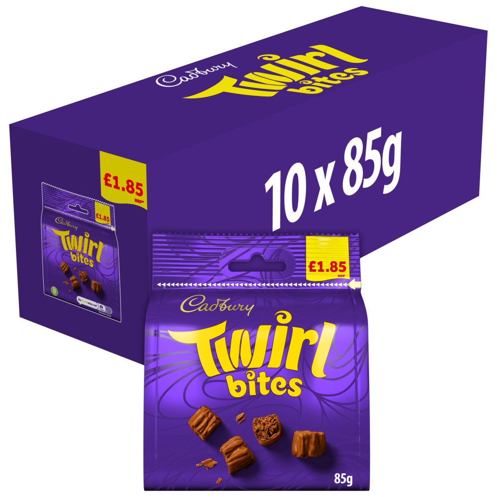Cadbury Twirl Bites Chocolate Bag 85g (Pack of 10)