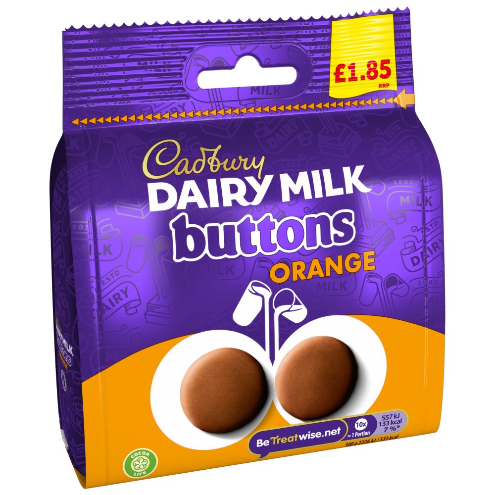 Cadbury Dairy Milk Orange Buttons Chocolate Bag £1.85 PMP 85 g (Pack of 10)
