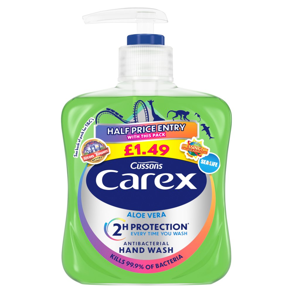 Carex Aloe Vera Antibacterial Hand Wash 250ml (Pack of 6)